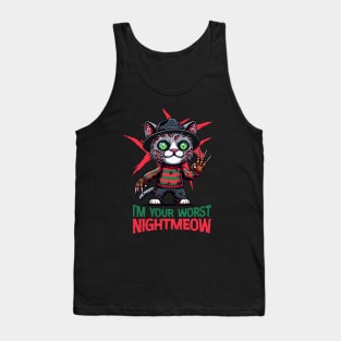 I'm Your Worst Nightmeow | Cat | Animal | Movie Icon | Pop Culture | Anti-Hero | Villain Tank Top